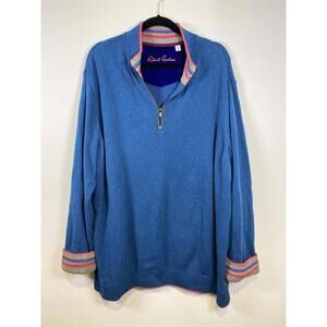 Robert Graham Classic 3XL Quarter Zip Sweater with Colorful Trim